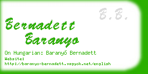 bernadett baranyo business card
