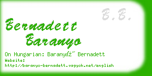 bernadett baranyo business card